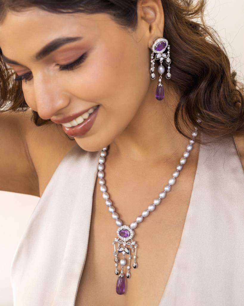 Deco Amethyst Necklace Set : RU_SET_02