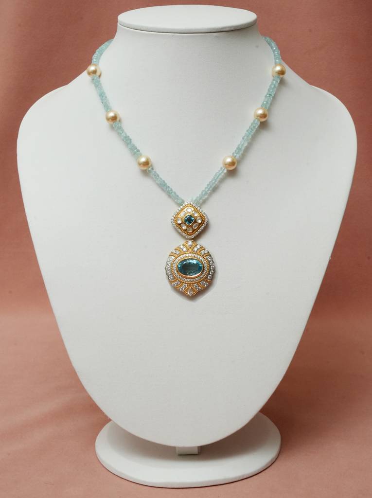 Dia Topaz Pendant Set : RU_SET_04