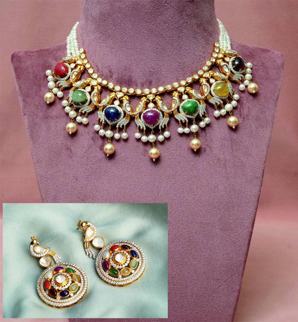 Mayuka Navratna Necklace Set : RU_SET_12