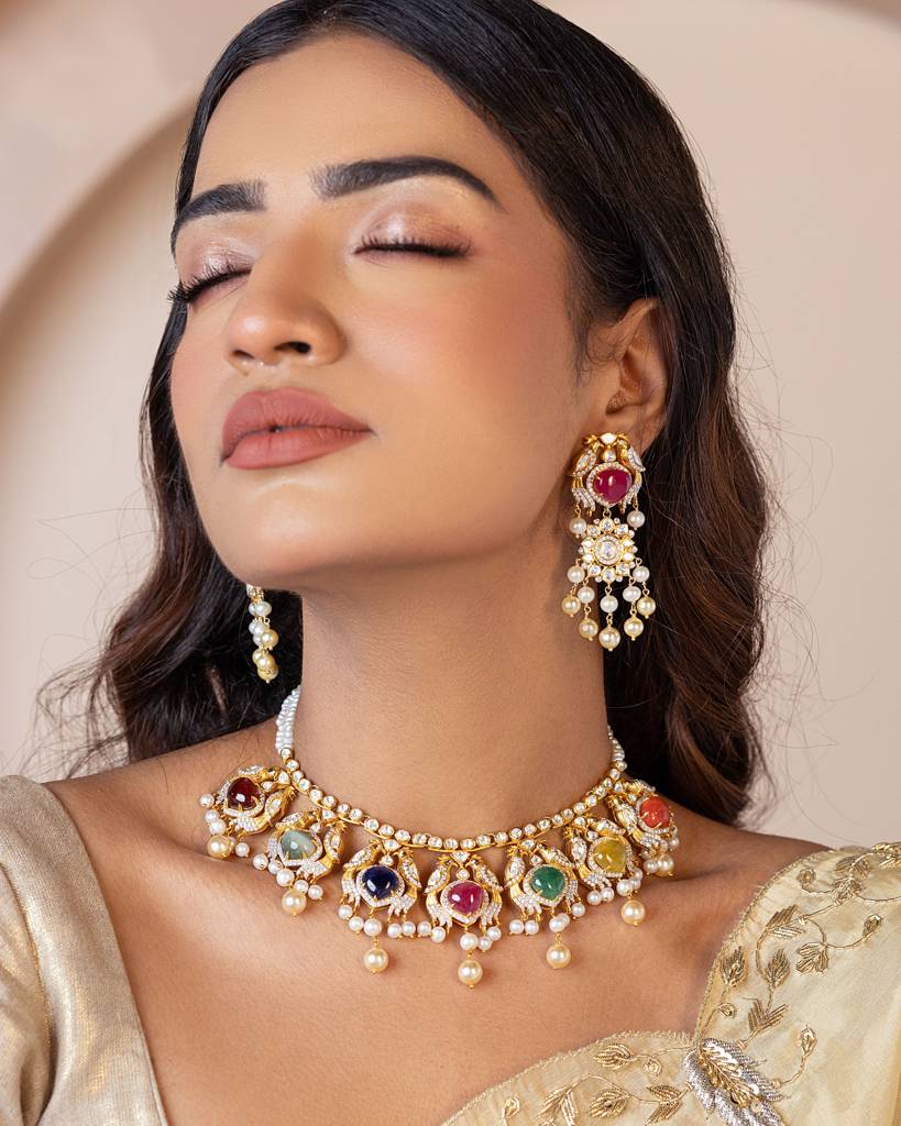 Mayuka Navratna Necklace Set : RU_SET_12
