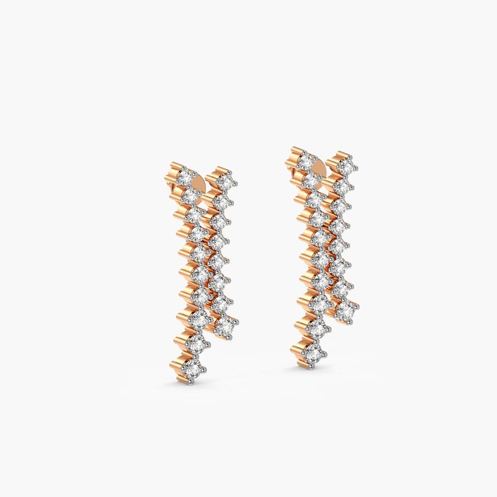 Twin Cascade Lab-Grown Diamond Earrings : AIER-625