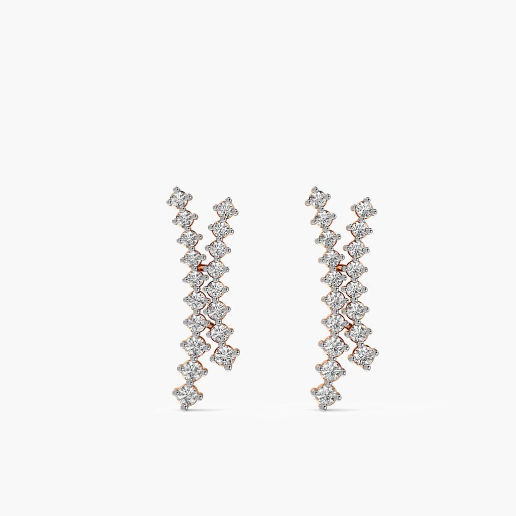 Twin Cascade Lab-Grown Diamond Earrings : AIER-625