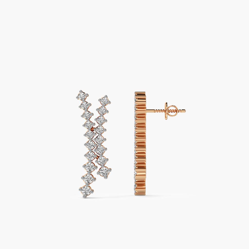 Twin Cascade Lab-Grown Diamond Earrings : AIER-625