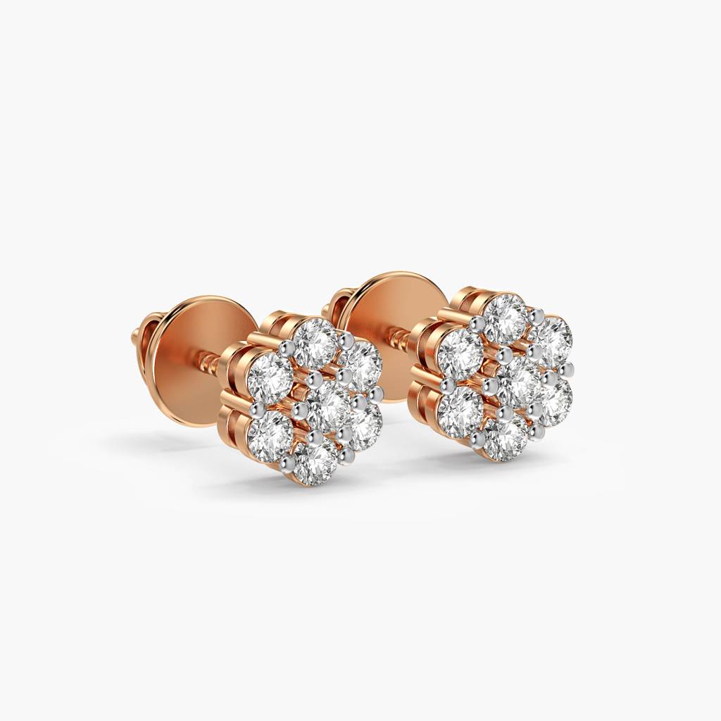 Bloom Cluster Lab-Grown Diamond Studs : AIER-720