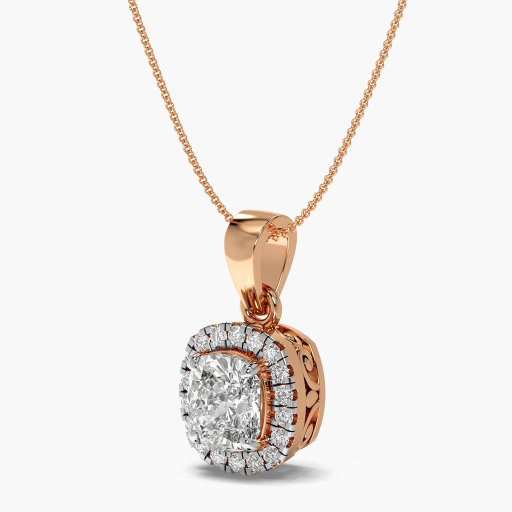 Cushion Halo Diamond Pendant : AIPO-025A