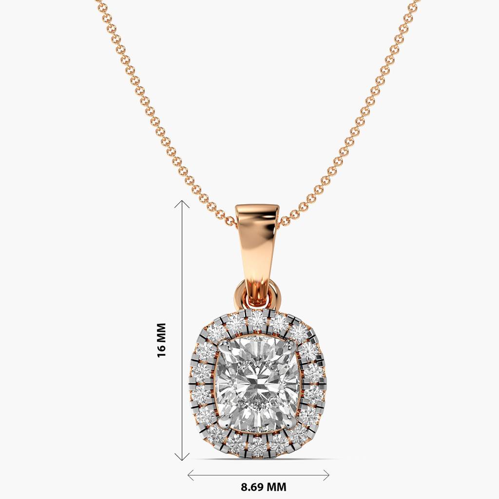 Cushion Halo Diamond Pendant : AIPO-025A