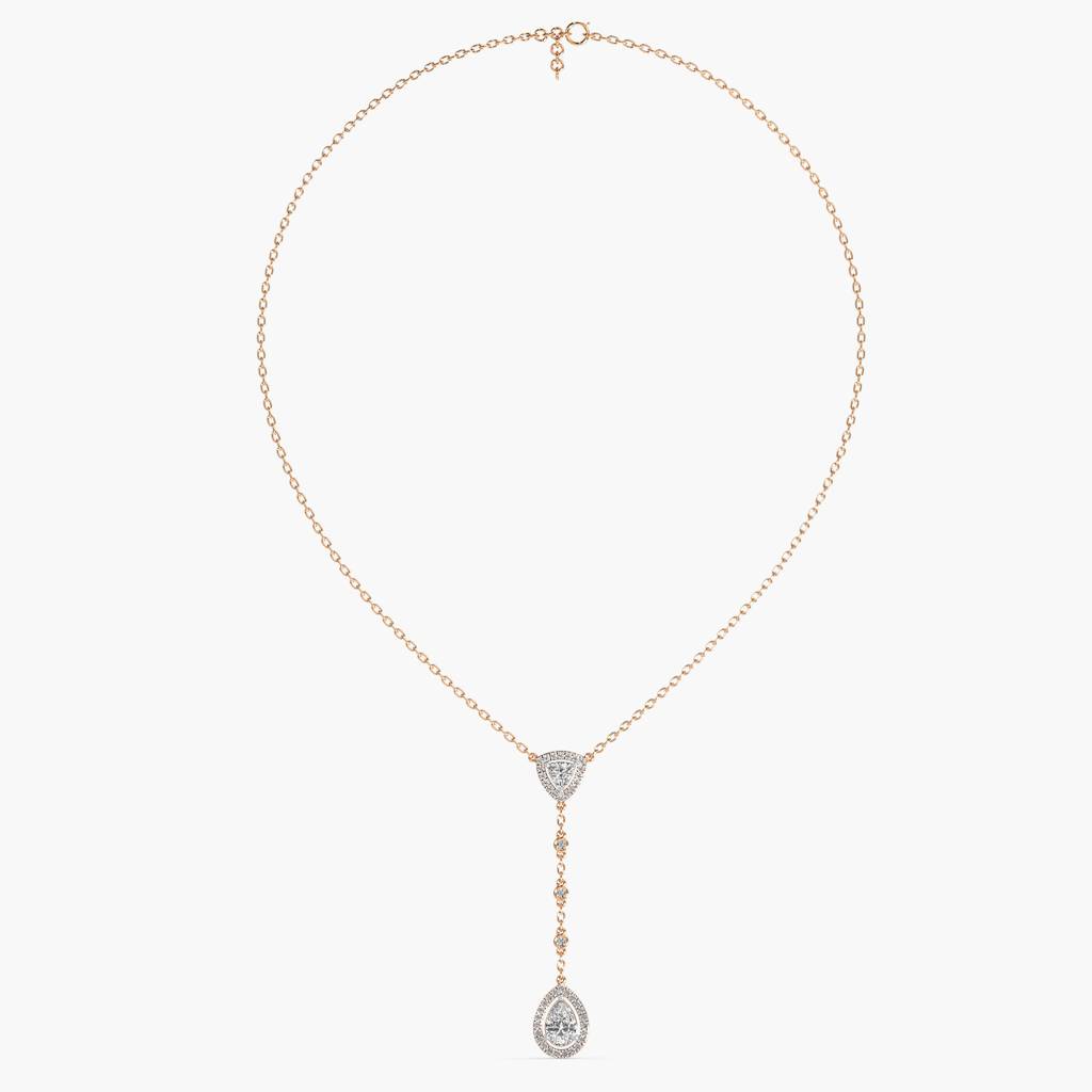 Pear Drop Diamond Necklace (With Chain) : AIPO-042A