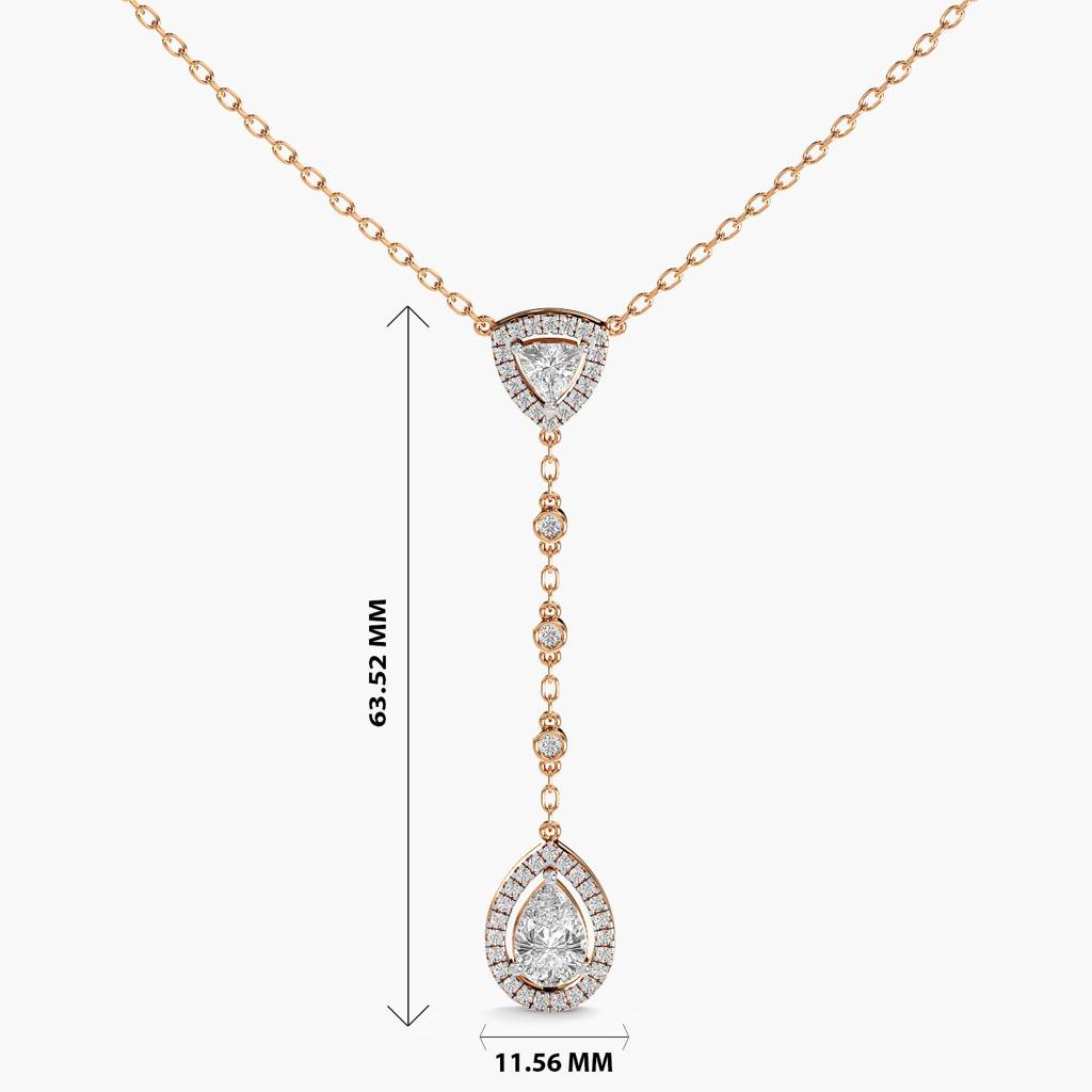 Pear Drop Diamond Necklace (With Chain) : AIPO-042A