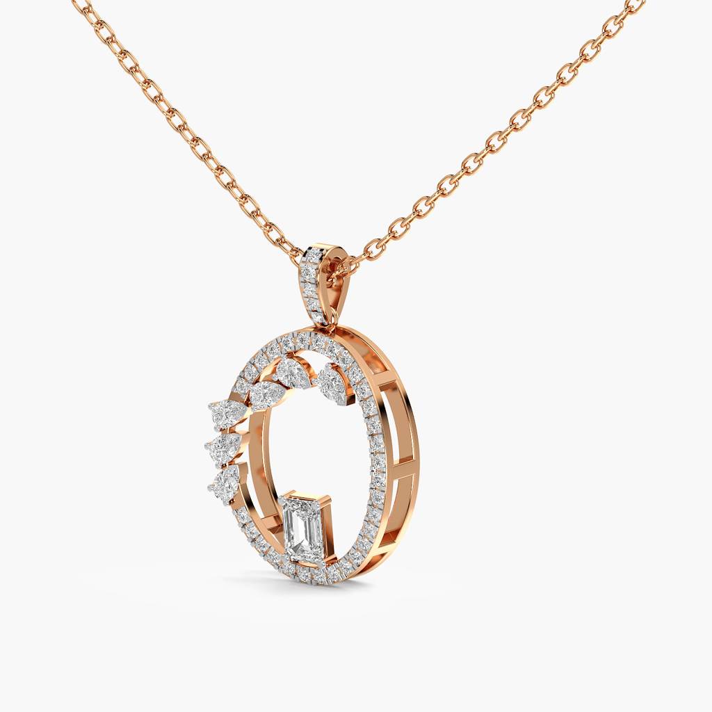 1.8 Ct Abstract Halo Necklace (With Chain) : AIPO-076A