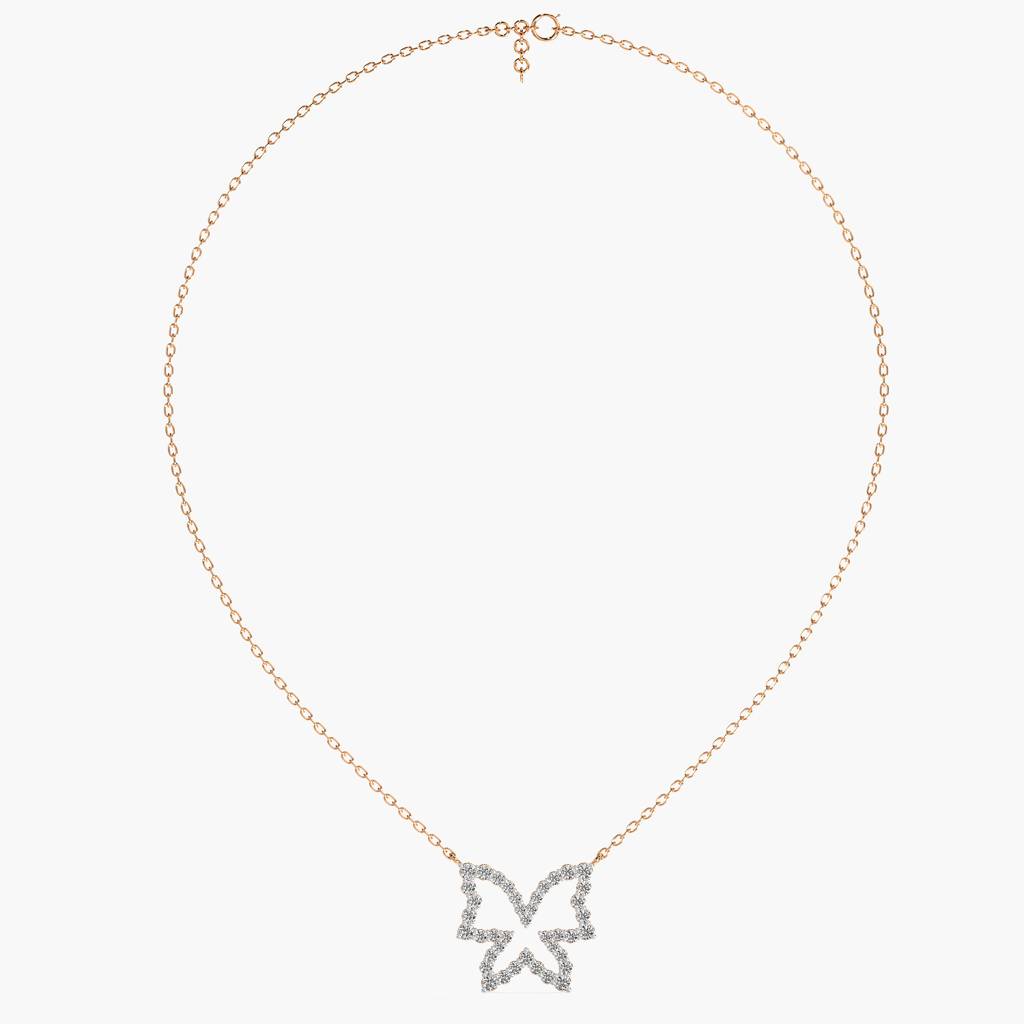 Butterfly Lab-Grown Diamond Necklace (With Chain) : AIPO-149