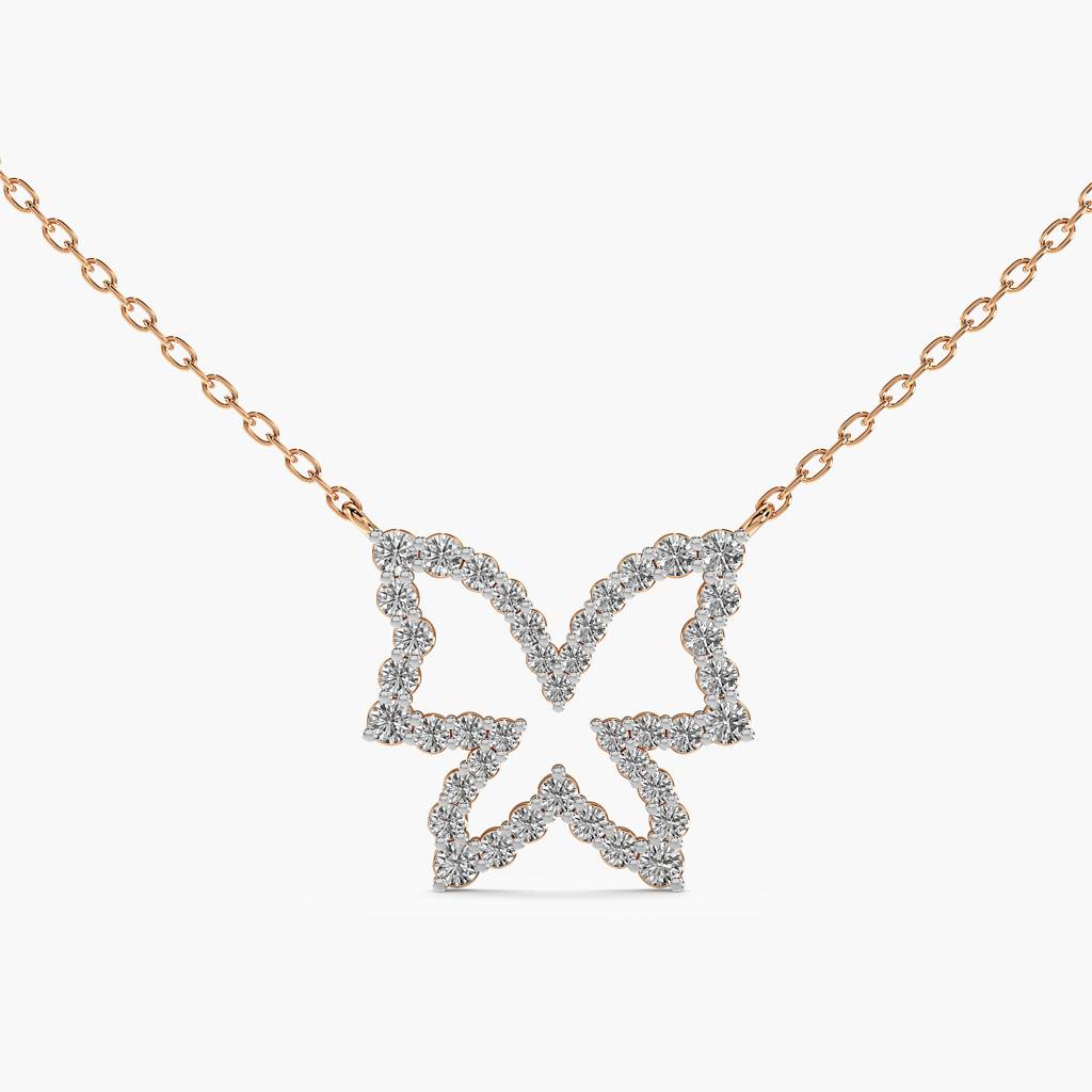 Butterfly Lab-Grown Diamond Necklace (With Chain) : AIPO-149