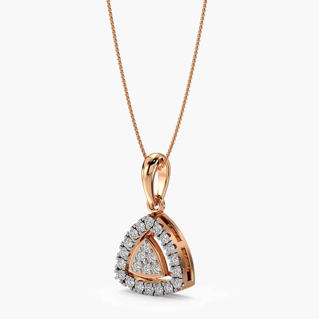 Triangular Halo Diamond Pendant : AIPO-162