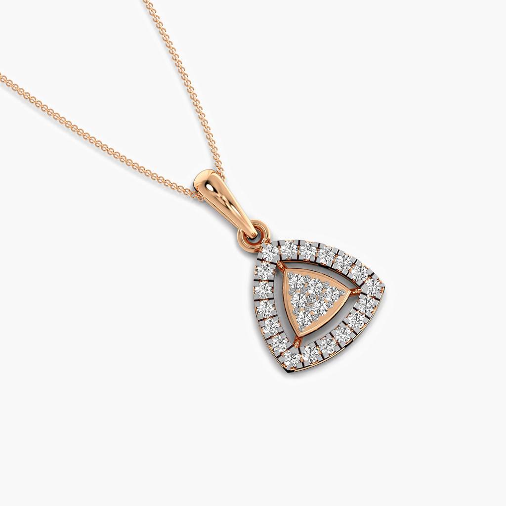 Triangular Halo Diamond Pendant : AIPO-162