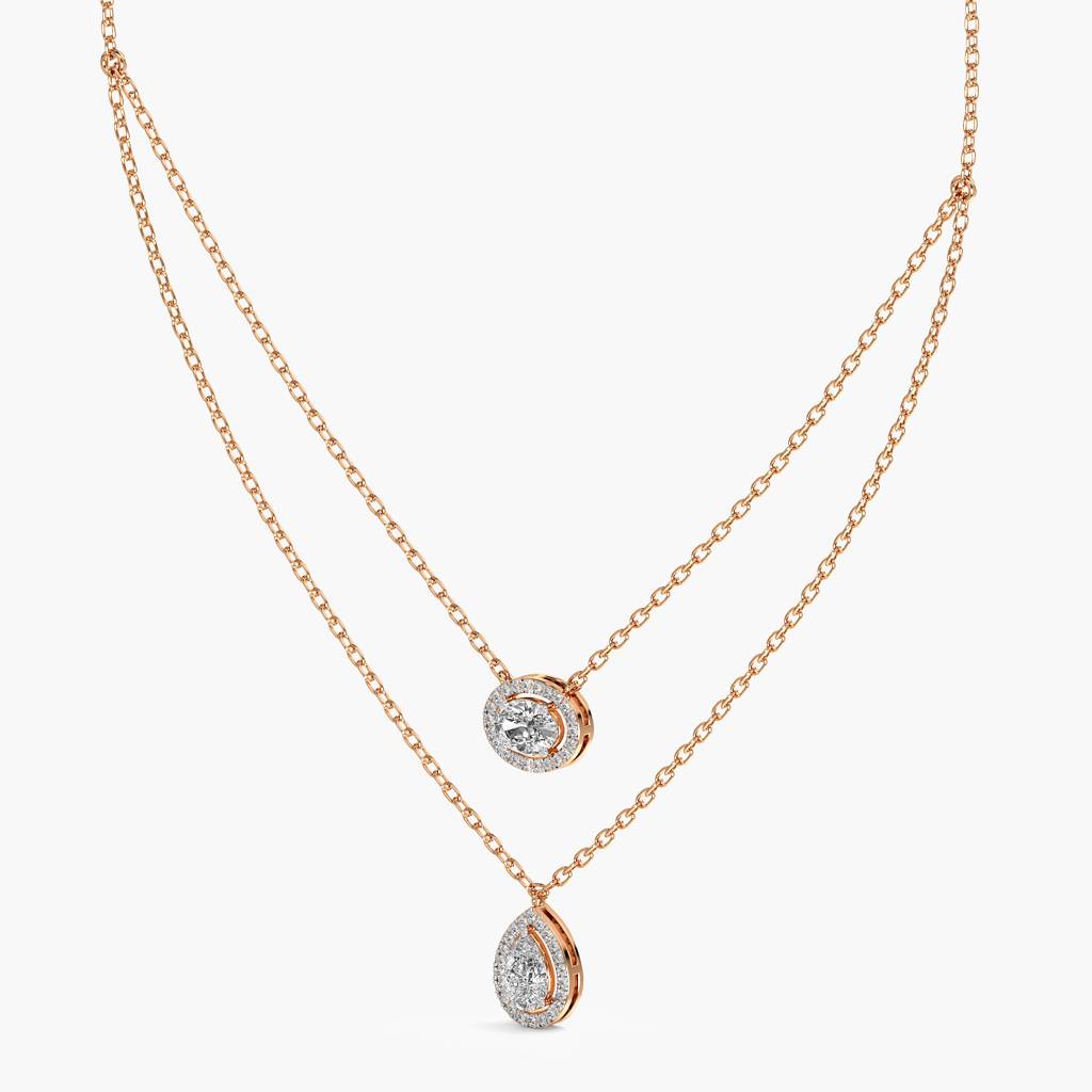Double Layered Pendant Necklace (With Chain) : AIPO-165