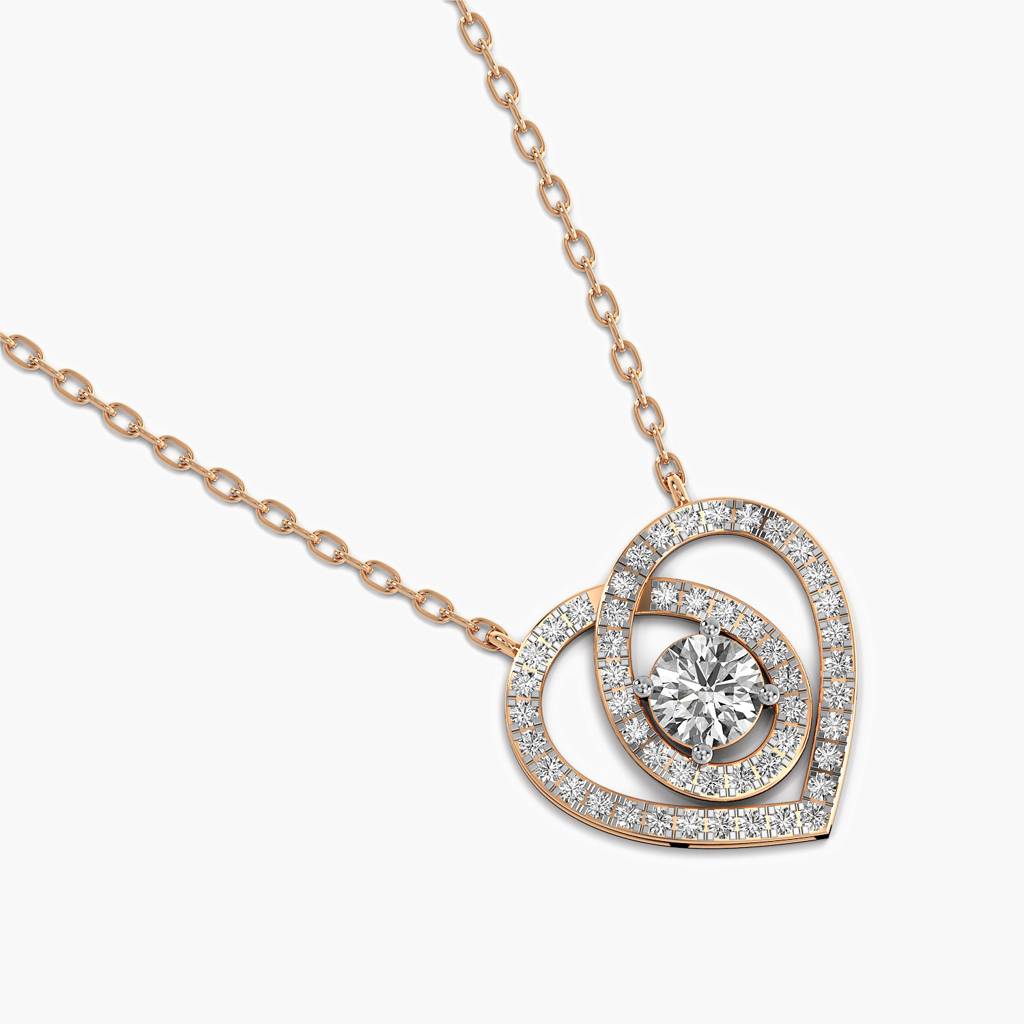 Double Heart Diamond Pendant : AIPO-171