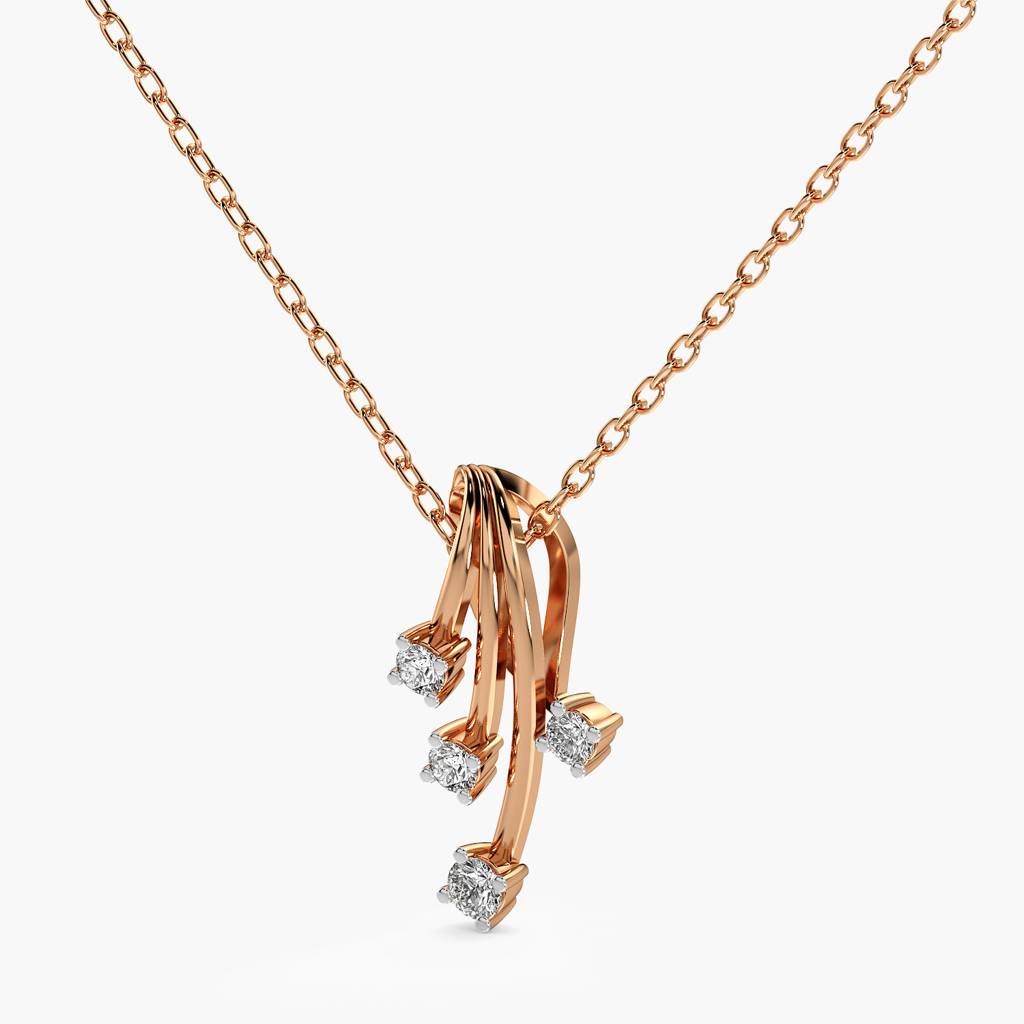 Stellar Flow Lab-Grown Diamond Pendant (With Chain) : AIPO-249