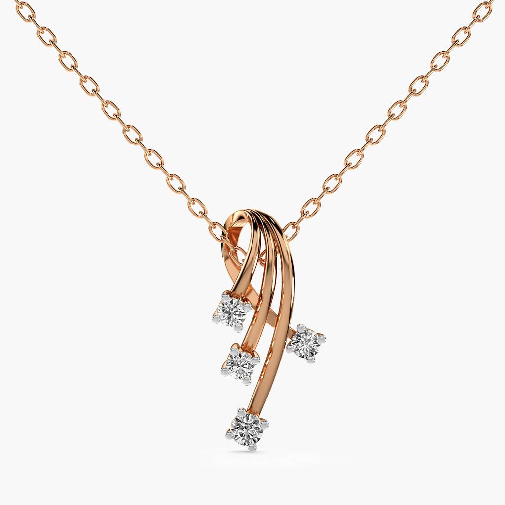 Stellar Flow Lab-Grown Diamond Pendant (With Chain) : AIPO-249