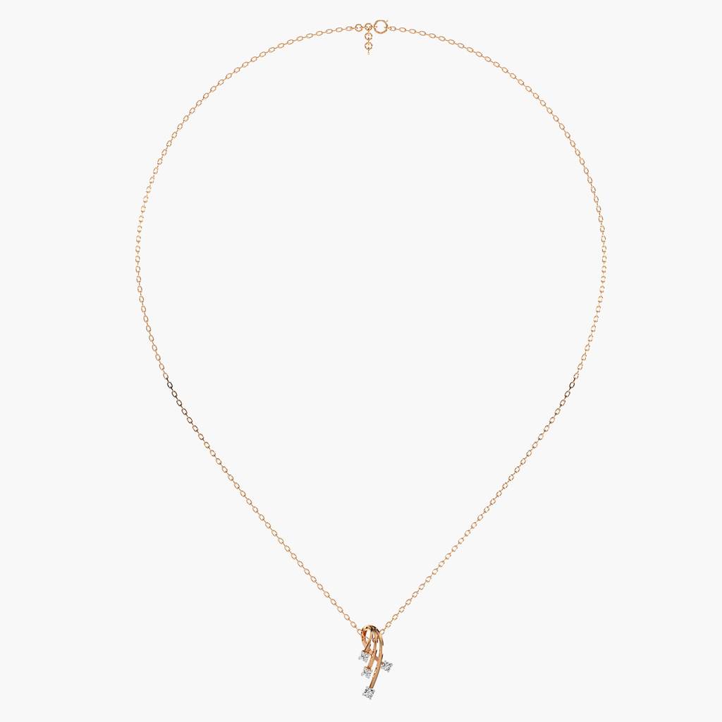 Stellar Flow Lab-Grown Diamond Pendant (With Chain) : AIPO-249