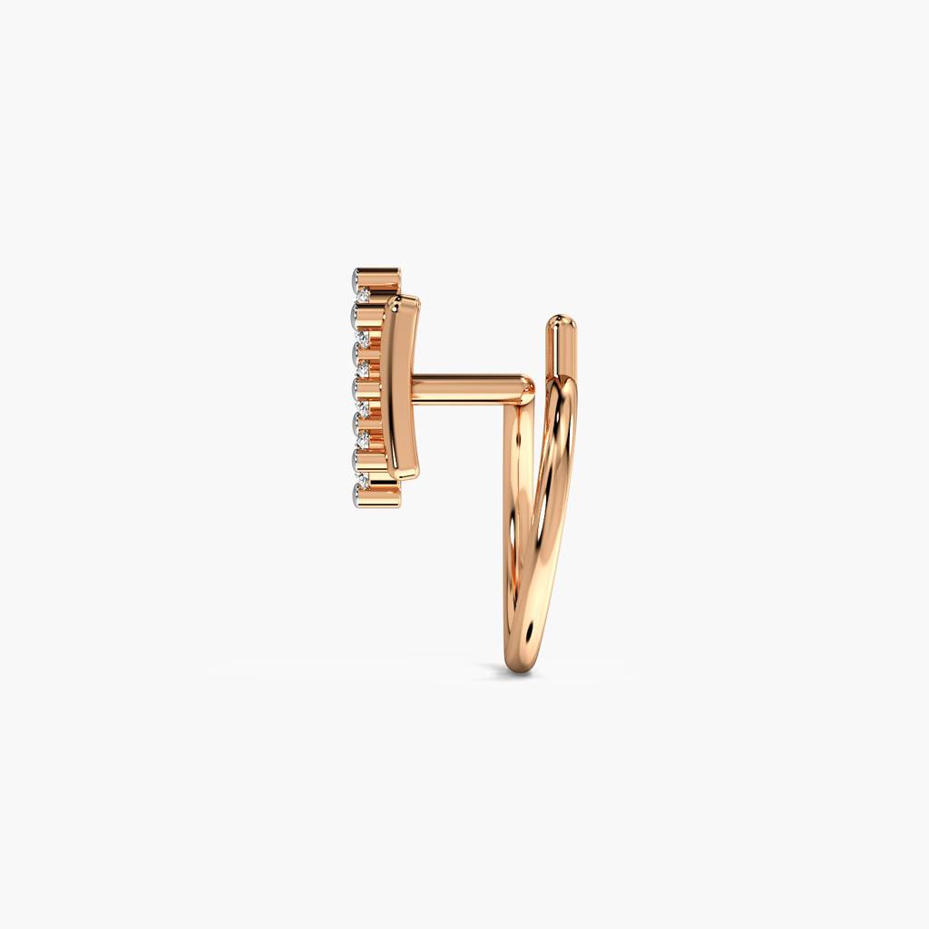 Halo Bar Lab-Grown Diamond Nose Ring : NOSEPIN-10