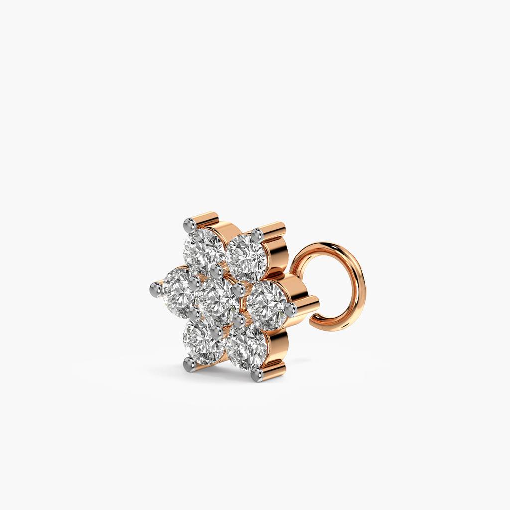 Floral Cluster Lab-Grown Diamond Nosepin : NOSEPIN-3