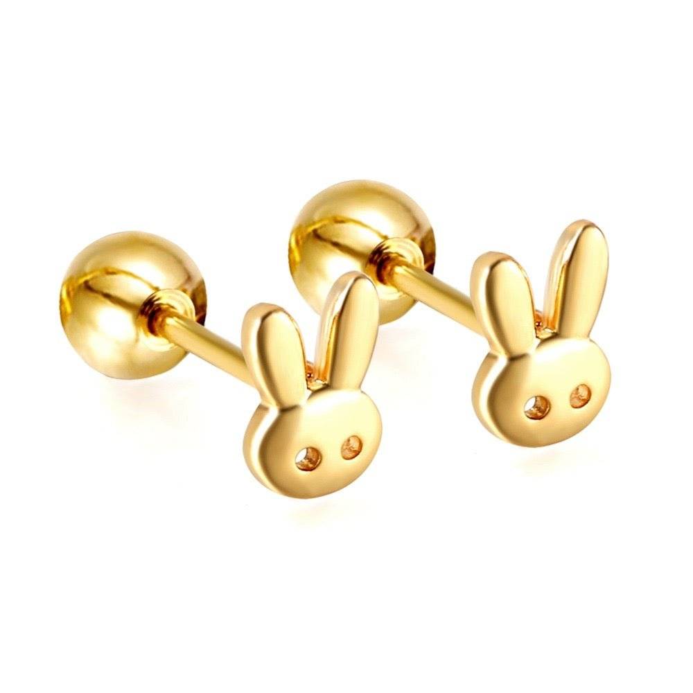 Twisty Locks Rabbits 18K Gold Plated Children'S Earrings · Eternz