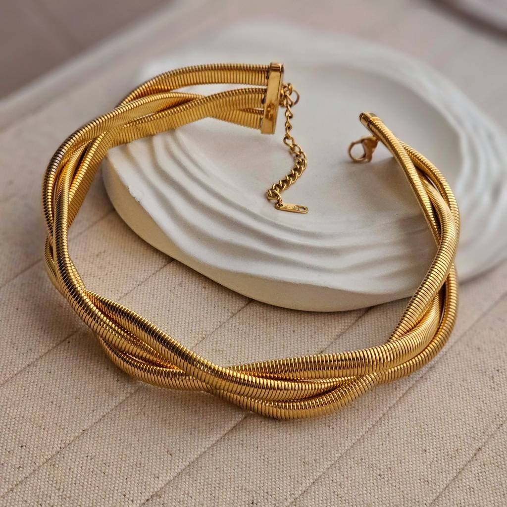 Reese Chunky Twisted Choker Necklace : TAA-9999904734210-NECKLACE