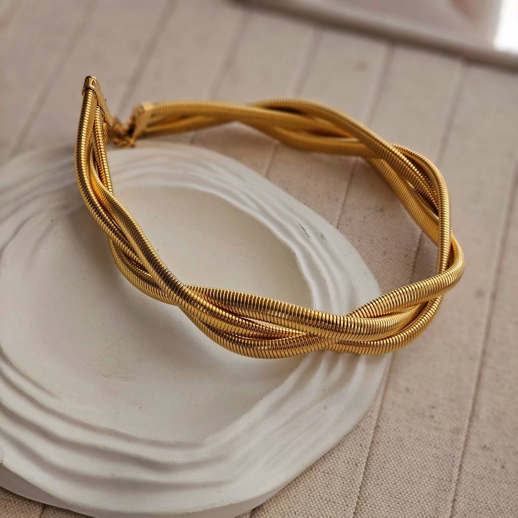 Reese Chunky Twisted Choker Necklace : TAA-9999904734210-NECKLACE