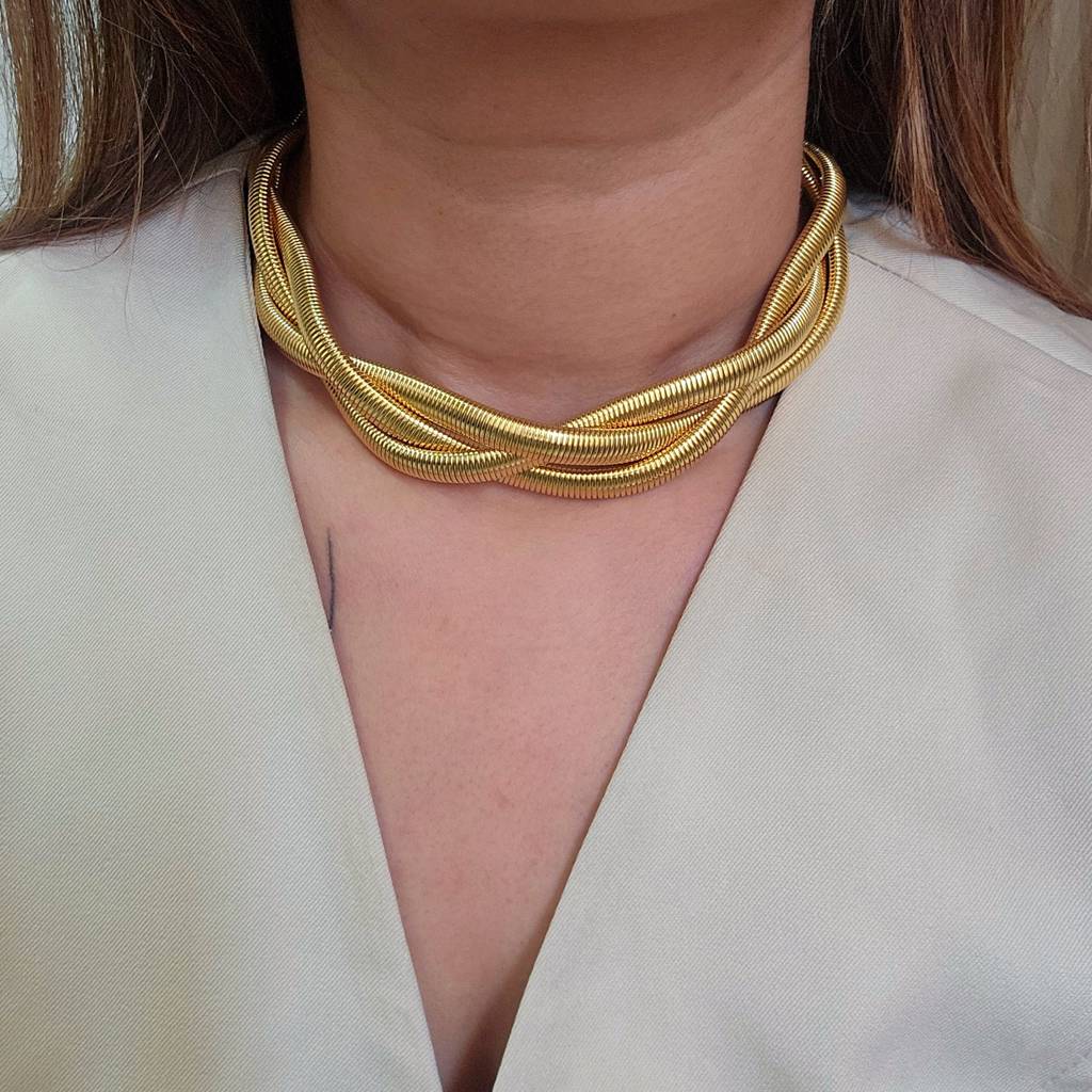 Reese Chunky Twisted Choker Necklace : TAA-9999904734210-NECKLACE