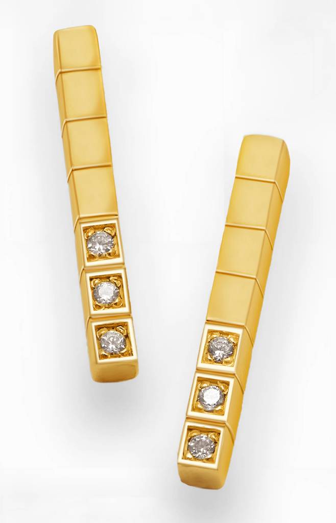 925 Sterling Silver Long Block Resilience Earrings : TSER-RES-EAR-18G-8005