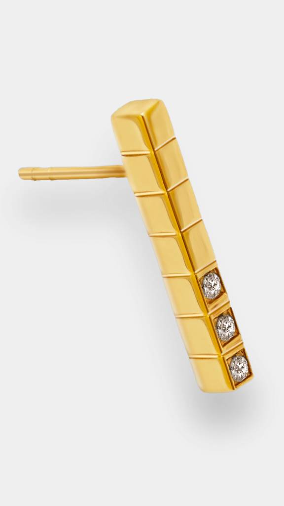 925 Sterling Silver Long Block Resilience Earrings : TSER-RES-EAR-18G-8005