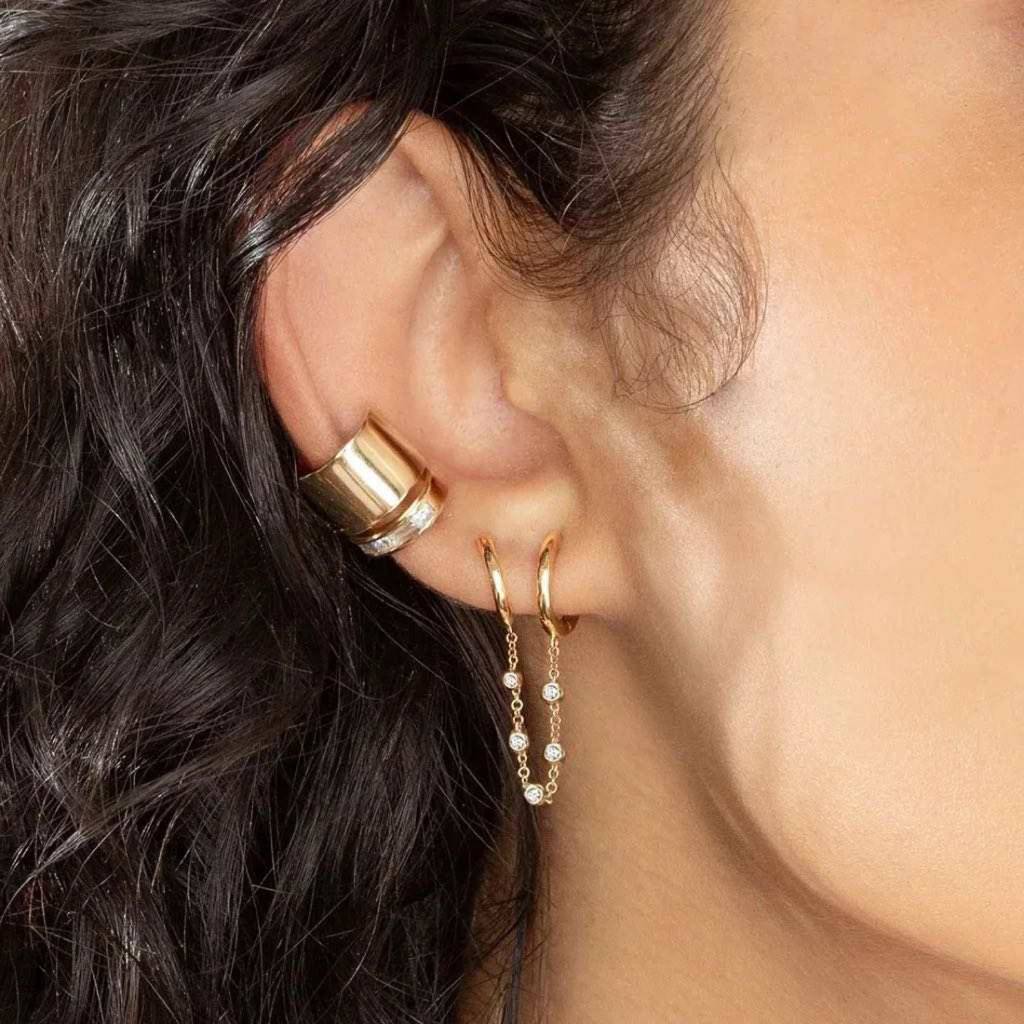 Rhinestone Piercing Earrings - Single