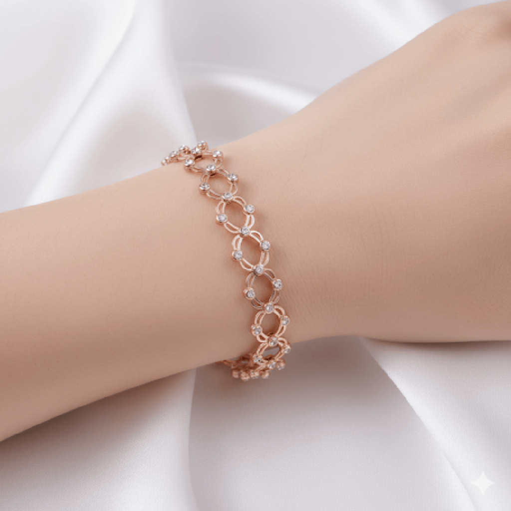 Rose Gold Supple Bracelet Ring : BG008-RoseGoldSuppleBraceletRing