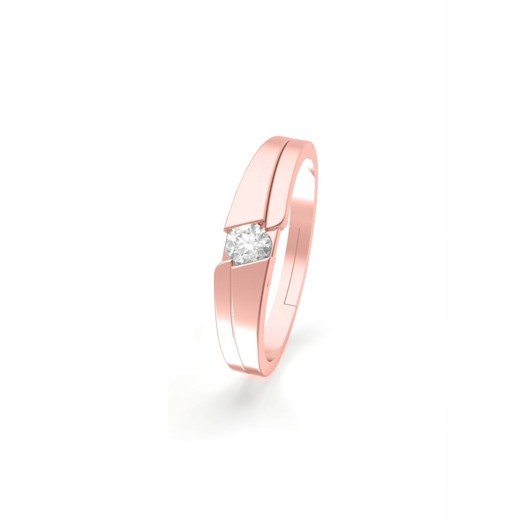 Rose Gold Classic Solitaire Women'S Ring : ZLCPLR-1002-WR