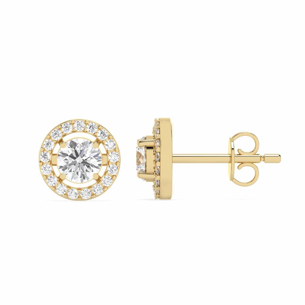 0.50 Ct Roundhalo Stud Earring : SFJ0524ER-017