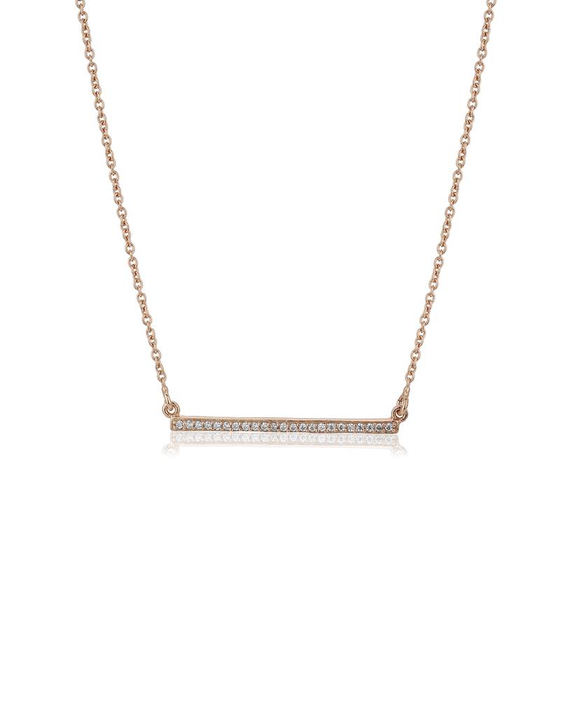 Carlton London Rose Gold-Plated 925 Sterling Silver Cz Stone-Studded Collar Necklace : S111497N