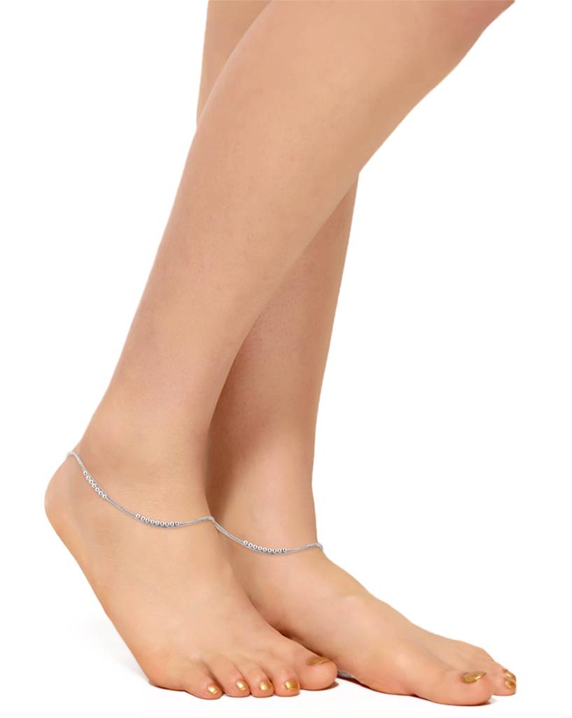 Carlton London Women Set Of 2 925 Sterling Silver Anklets, : S113087A-1