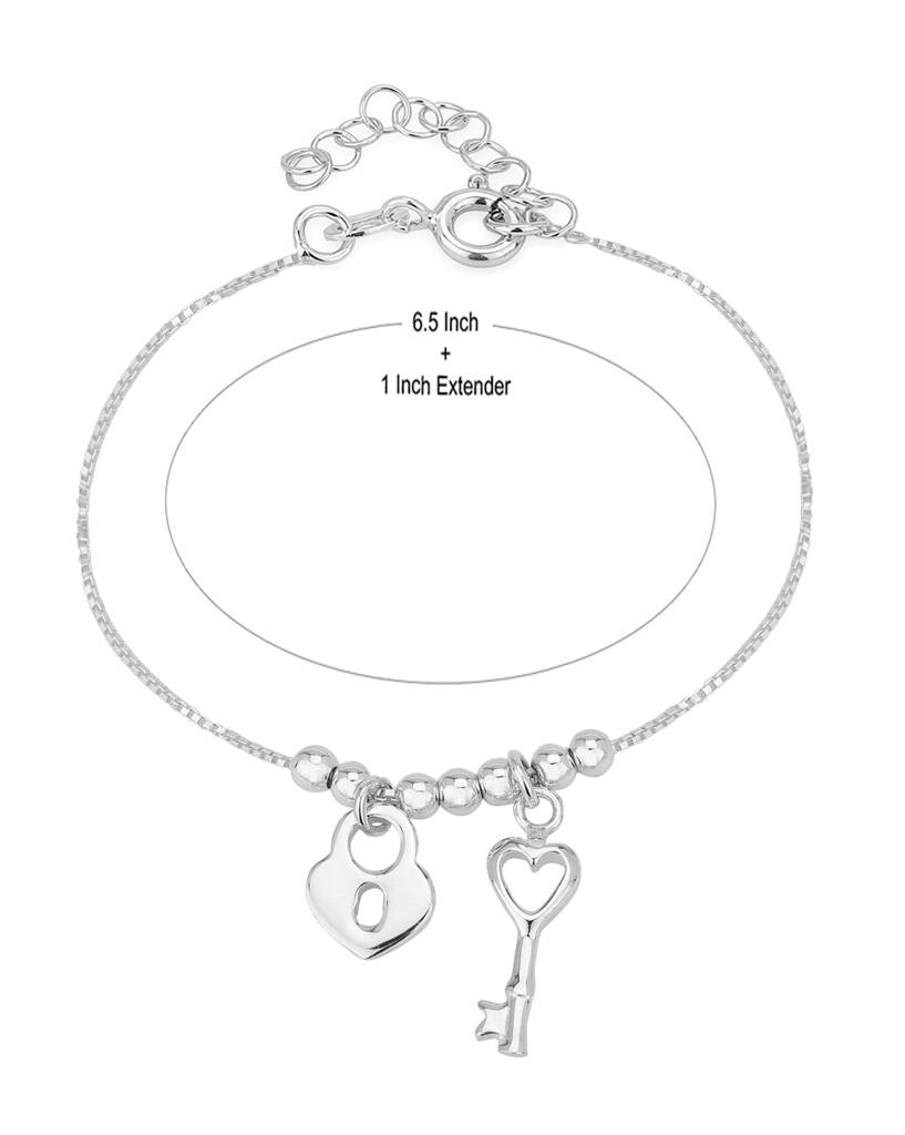 Carlton London 925 Sterling Silver Charm Bracelets : S113105B-15