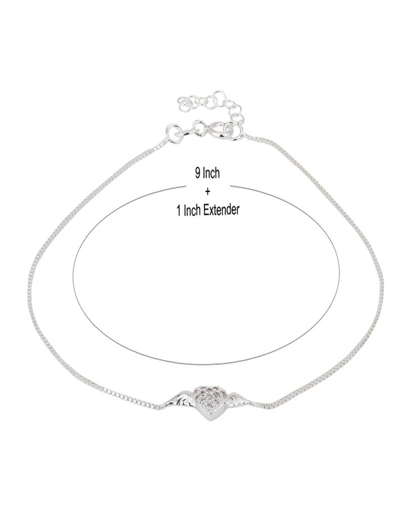 Carlton London Women Set Of 2 925 Sterling Silver Anklets : S113138A-1