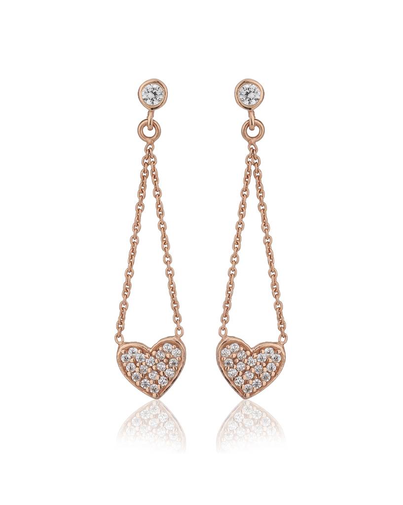Carlton London -Rose Gold-Plated 925 Sterling Silver Stone-Studded Drop Earrings : S116004E