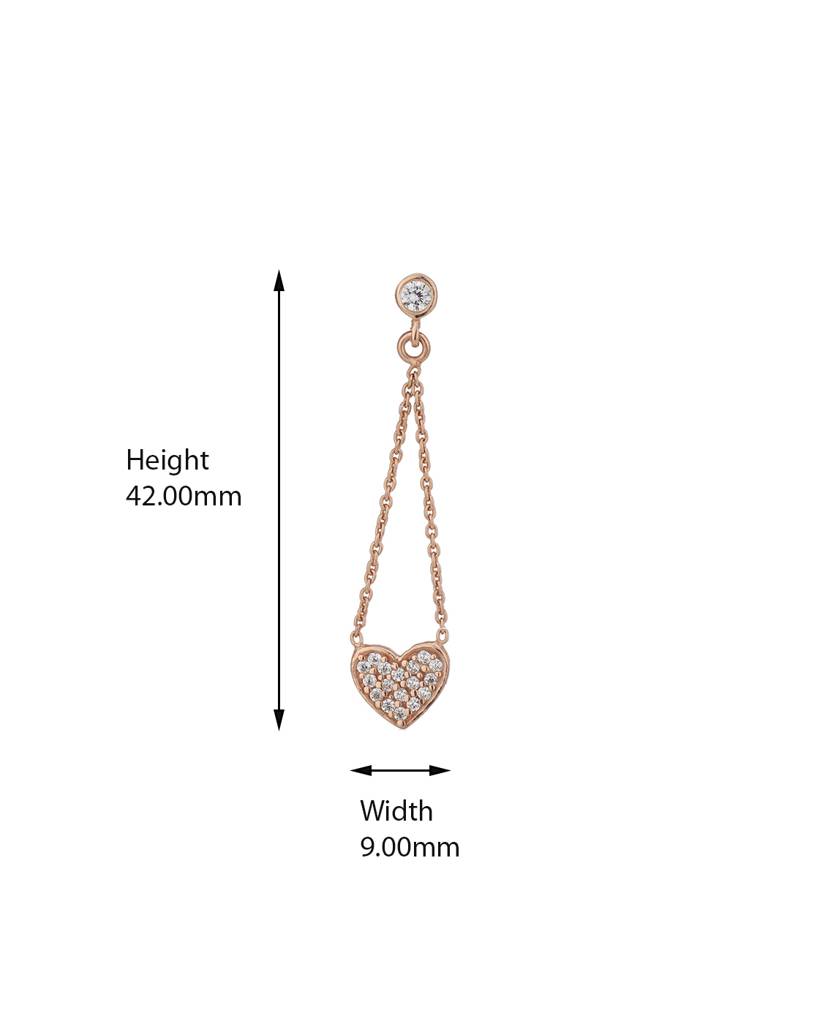Carlton London -Rose Gold-Plated 925 Sterling Silver Stone-Studded Drop Earrings : S116004E