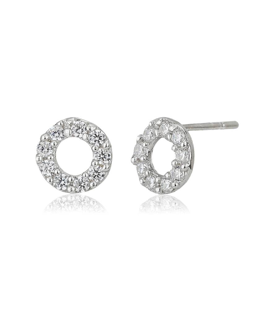 Carlton London Rhodium-Plated 925 Sterling Silver Circular Studs : S117012E