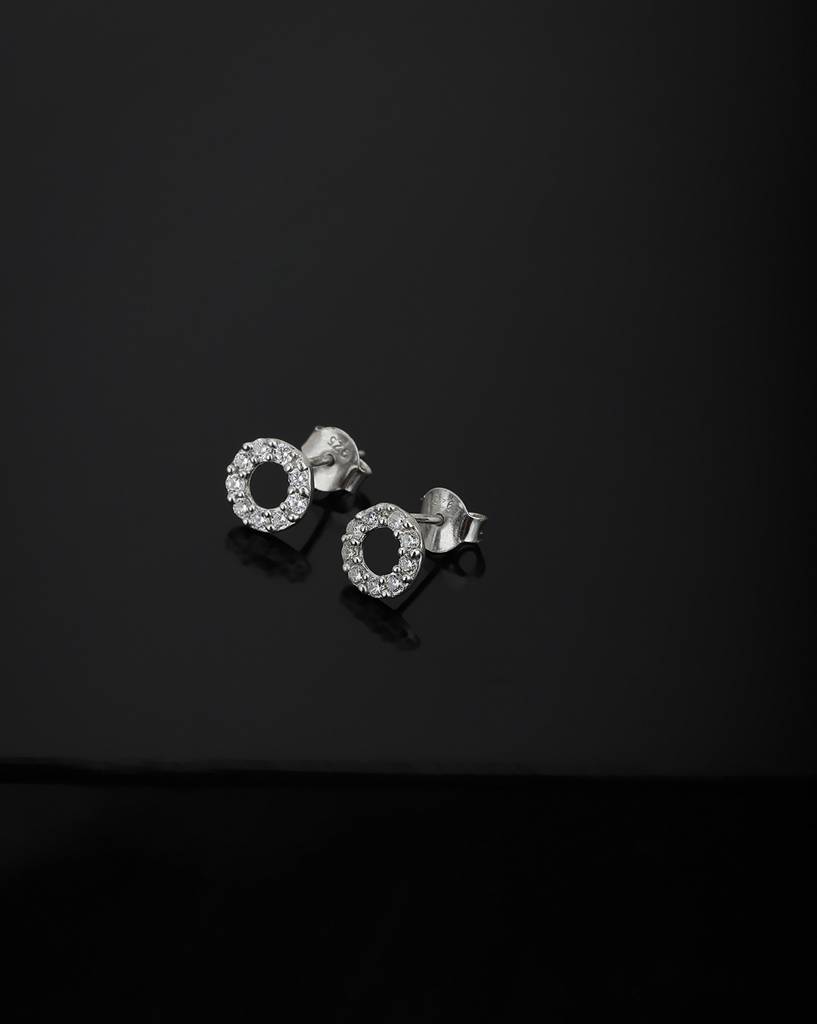 Carlton London Rhodium-Plated 925 Sterling Silver Circular Studs : S117012E