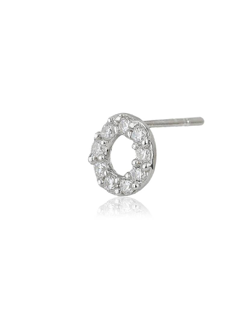 Carlton London Rhodium-Plated 925 Sterling Silver Circular Studs : S117012E