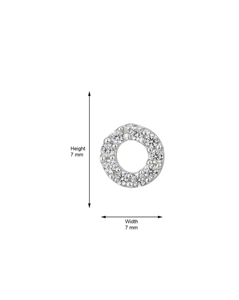 Carlton London Rhodium-Plated 925 Sterling Silver Circular Studs : S117012E