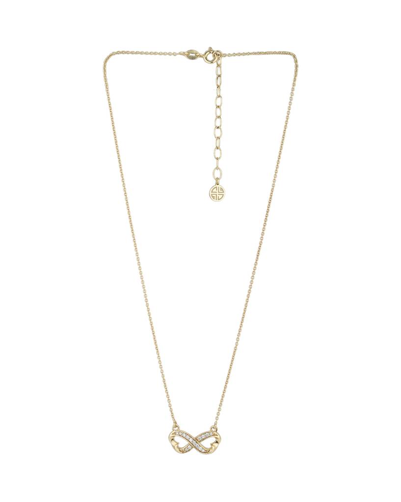 Carlton London Flash Gold-Plated Stone Studded 925 Sterling Silver Necklace : S118369N