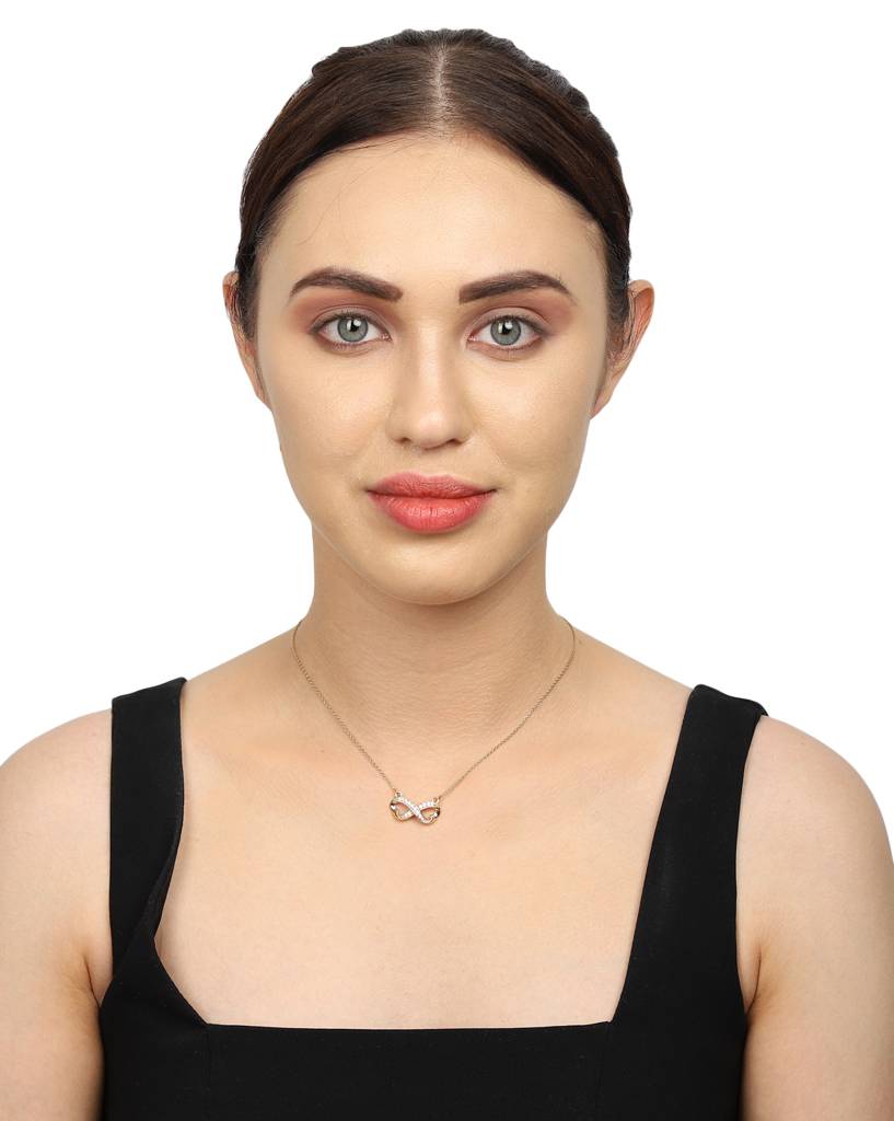 Carlton London Flash Gold-Plated Stone Studded 925 Sterling Silver Necklace : S118369N