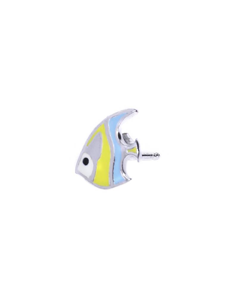 Carlton London Blue & Yellow 925 Sterling Silver Quirky Studs : S118899E-1