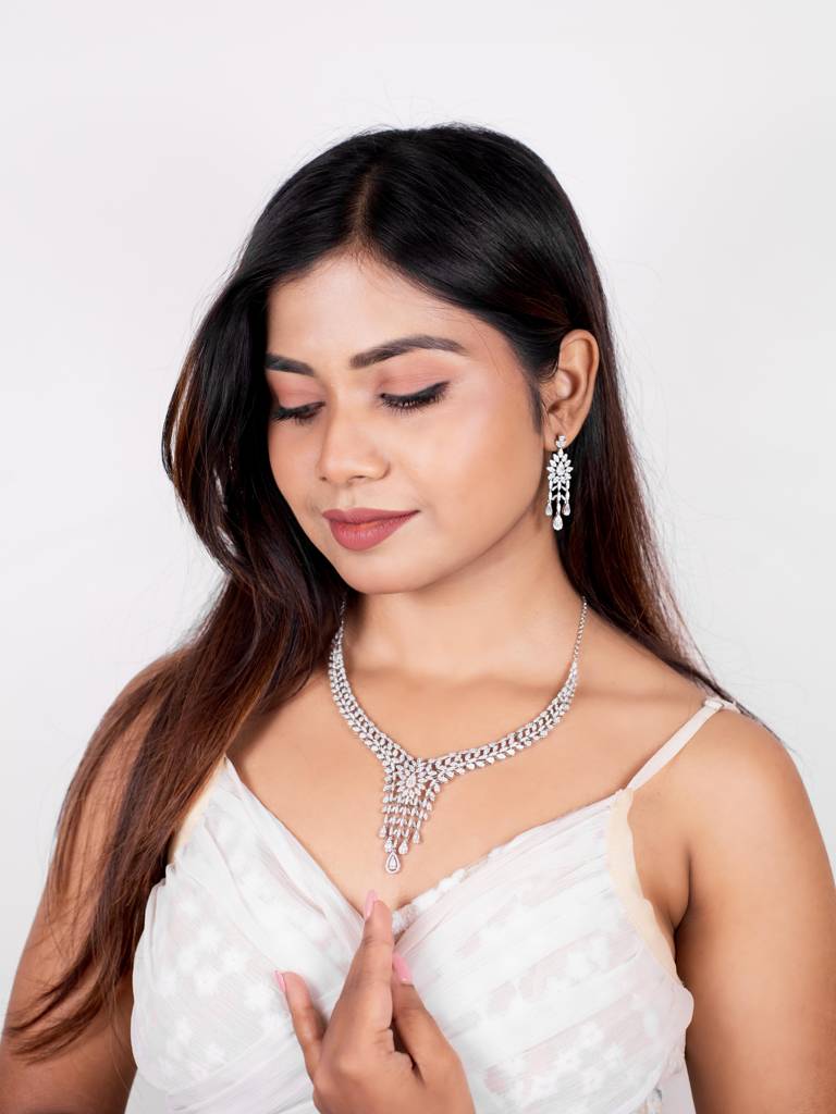 Silberry 925 Sterling Silver Scarlett Necklace Set : S119