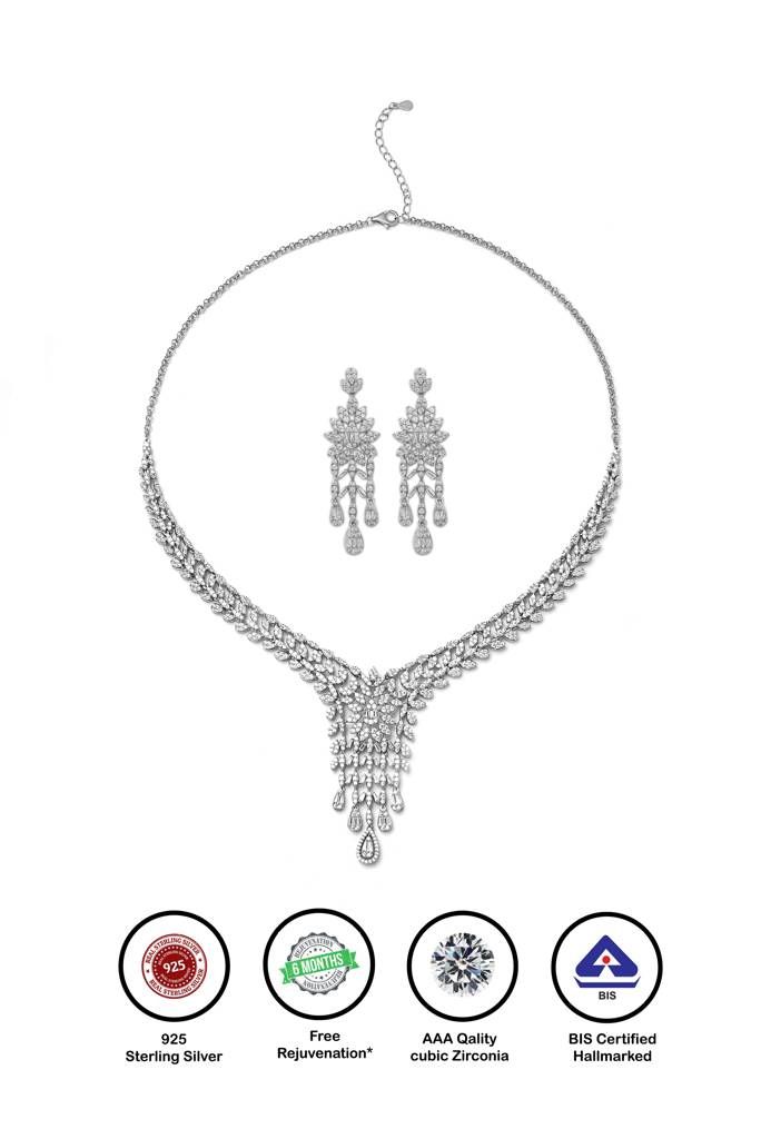 Silberry 925 Sterling Silver Scarlett Necklace Set : S119