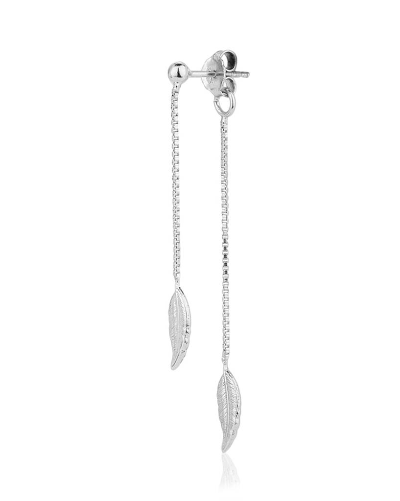 Carlton London 925 Sterling Silver Leaf-Shaped Jacket Drop Earrings : S120855E1